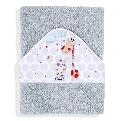 Interbaby Ręcznik kąpielowy z kapturem, 400 g/m², bawełna, 100 x 100 cm, szary
