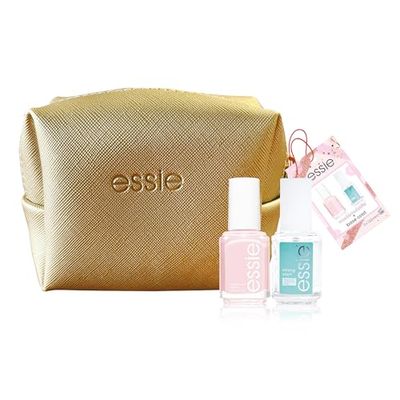 Essie, Pochette con Smalto per Unghie 384 Mademoiselle e Base Coat Strong Start, Per Unghie Eleganti e una Manicure Curata, 2x 13,5 ml