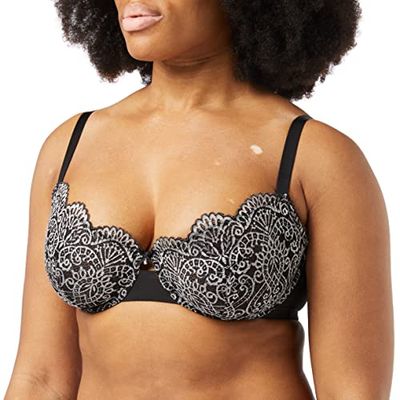 Wonderbra Donna Reggiseno leggermente foderato, Nero, 34DD