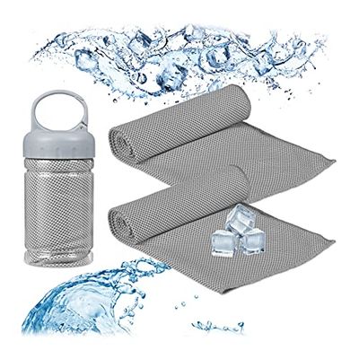 Relaxdays Asciugamano Rinfrescante, Set da 2, Asciugamani Refrigeranti da Collo, per Sport e Fitness, 90x30 cm, Grigio