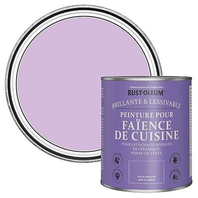 Rust-Oleum Peinture Violette Résistante à l'eau pour Faïence de Cuisine, Finition Brillante - Macaron 750ml