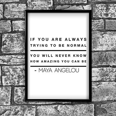Handmade By Stukk If You Always Trying To Be Normal - Póster con cita inspiradora de pensamientos positivos (A5, 148 x 210 mm)