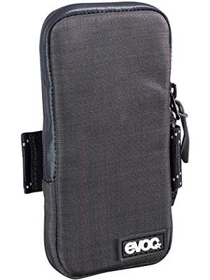 EVOC PHONE CASE vattentätt mobiltelefonfodral (vadderat fodral, vattentätt fodral och dragkedjor, fixering för flexibel fastsättning på axelremmen, storlek: XL), melerad kolgrå