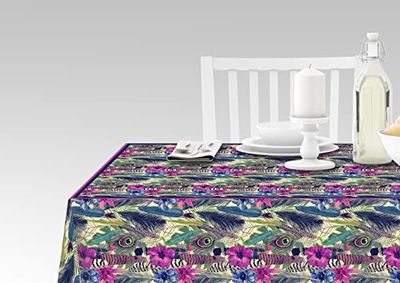 Doge Milano Nappe avec impression numérique, 100% Made in Italy Nappe antidérapante pour salle à manger, lavable et antitache, Modèle Hermes - Ronald, cm 140x140