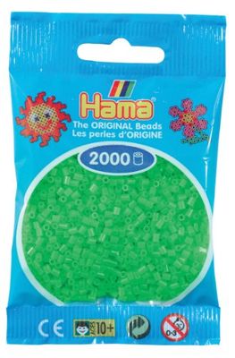 Desconhecido Hama Perlen 501-42 - Mini-Perlen 2000 Stück Fluor-grün [Importado da Alemanha]