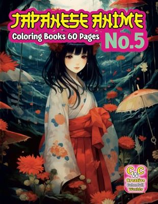 „Japanese Anime Coloring Pages for Kids, Teens, and Adults” No. 5. Jarosław Perek - Creative Colorful Worlds A4 8.5x11 inches