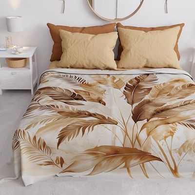 PETTI Artigiani Italiani - Couvre-lit Simple Printemps été, Couverture légère Simple, Drap de lit, Paume Boue, 100% fabriqué en Italie