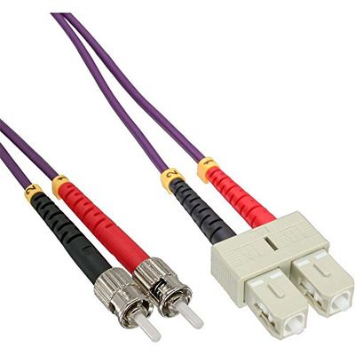 InLine 22446 Cavo Bretella Fibra Ottica Duplex, SC/ST, 50/125µm, OM4, 7.5M Nero