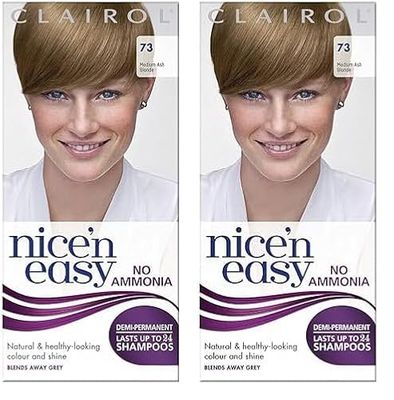 Clairol Nice'n Easy No Ammonia Hair Dye, 73 Ash Blonde (Pack of 2)