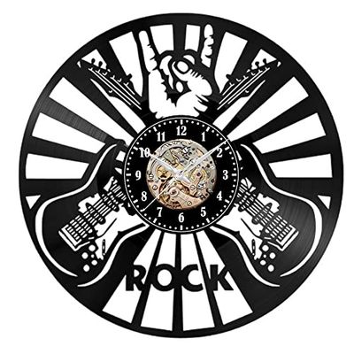Fusorario Orologio in Vinile da Parete LP 33 Giri Silenzioso Idea Regalo A Tema musica rock
