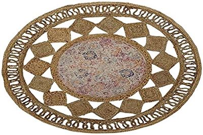 Dkd Home Decor Jute Boho Matta (120 X 120 X 0.5 Cm)