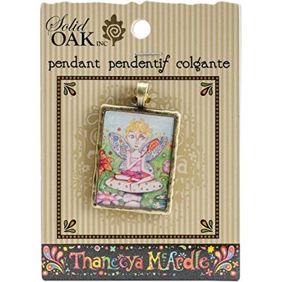 Solid Oak Thaneeya(R) LLC Acrylic Rectangle Pendant Fairy On A Toadstool, Multicoloured, 0.15 x 2.65 x 3.9 cm