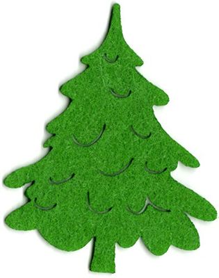 Petra's Knutsel-News strooidecoratie 15 x winterspar breed, hoogte ca. 100 mm (vilt, groen), 10 cm