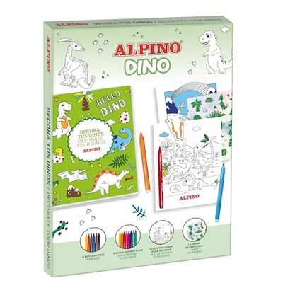 Alpino- Dinosauro Set Decora i Tuoi Dinos, Colori Assortiti, AD000001