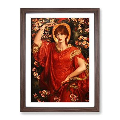A Vision Of Fiammetta By Dante Gabriel Rossetti Classic Painting Framed Wall Art Print, Ready to Hang Picture for Living Room Bedroom Home Office Décor, Walnut A2 (64 x 46 cm)