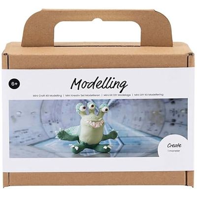 Creativ Mini Kit d'artisanat à modeler, vert clair, vert foncé, Monster Lulu, 1 paquet