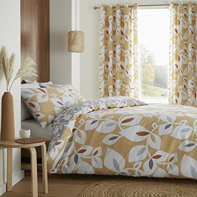 Catherine Lansfield Inga Leaf Gold Parure de lit 200x220+60x70(2)