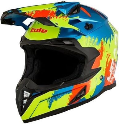 Eole Casco Cross HEADBOT Cross Blu & Giallo, Taglia S (55-56 cm)