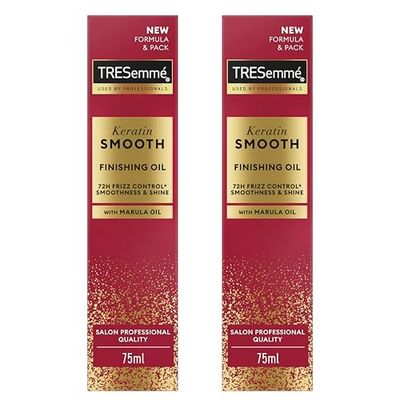 TRESemmé Finishing Oil Keratin Smooth for 72h frizz control, smoothness & shine hair treatment with marula oil 75 ml 2 pc