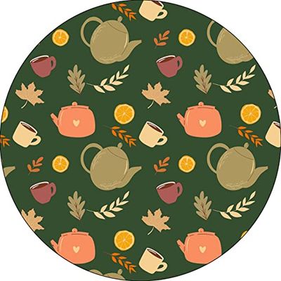 Bonateks, Ronde digitaal bedrukte muismat, antislip onderkant, voor kantoor en thuis, diameter: 22 cm