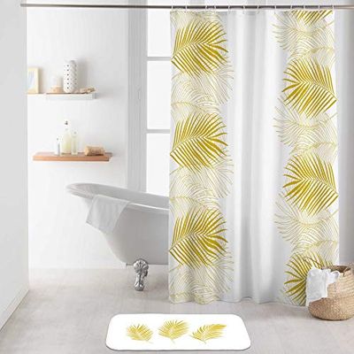 Douceur d'Intérieur Orbella Printed Polyester Shower Curtain 180 x 200 cm White