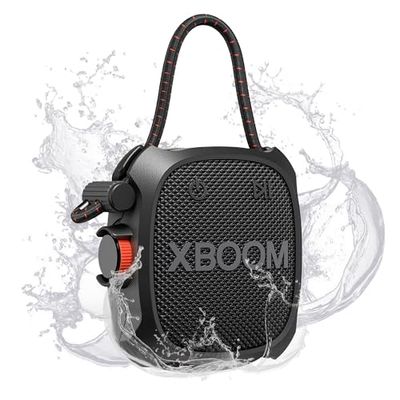 LG XBOOM GO XG2TBK, Altavoz portátil, Bluetooth 5.3, Resistencia Militar a golpes, Agua y Polvo IP67, hasta 10 h de batería, Negro