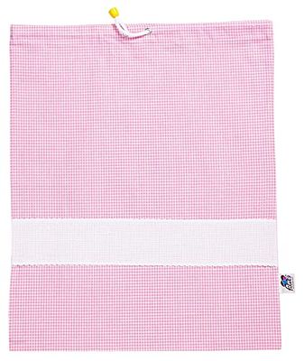 Filet - Sac maternelle à carreaux Vichy teint en fil Rose |Bande en toile Aida personnalisable | Taille 42 x 34 cm | Fabriqué en Italie