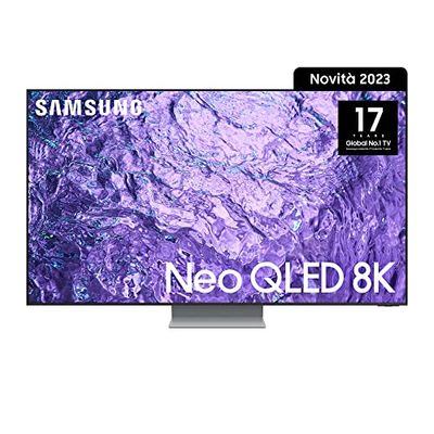 Samsung TV Neo QLED QE55QN700CTXZT, Smart TV 55" Serie QN700C, Neo QLED 8K UHD, Dolby Atmos, Alexa e Google Assistant integrati, Titan Black, 2023, DVB-T2