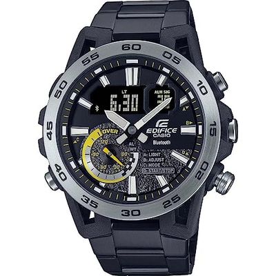 Casio Gents 52.00mm Quartz Watch with Black Analogue dial and Black Plastic/Resin Bracelet Strap ECB-40DC-1AEF