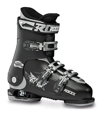 Roces Idea Up Botas de esqui ajustáveis para crianças, preto/prateado, 36-40