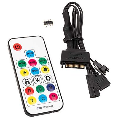 Kolink Controlador ARGB Inspire L1 de 3 Pines y 5V - Incluye un Mando a Distancia RF - para Leds RGB direccionables Incluyendo Phanteks y Corsair