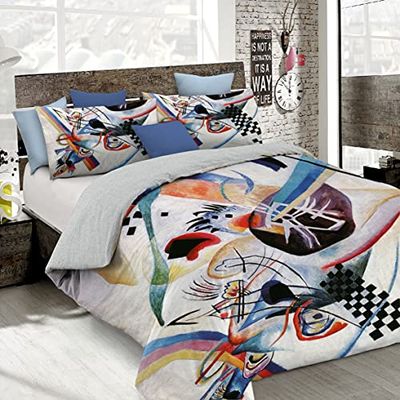Sogni D'autore Italian Bed Linen dekbedovertrek, dubbel, 100% katoen, multicolor SD62, dubbel