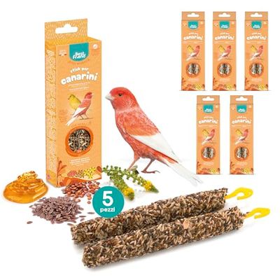 Best Friend - Snacks naturels cuits au Four pour canaris Savoureux bâton pour Les Oiseaux, Riches en vitamines avec Bois de Bouleau pour des Dents saines | Miel, 5 Pack x 85g