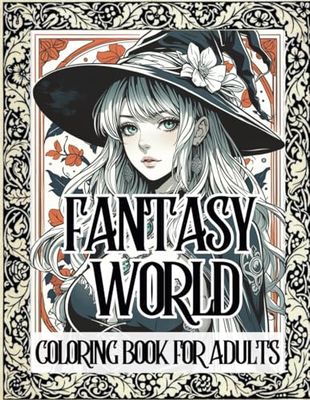 Anime Character In Fantasy World Coloring Book For Adults: Elf, Devil, Knight, Wizard, Witch And Many More For Relaxation