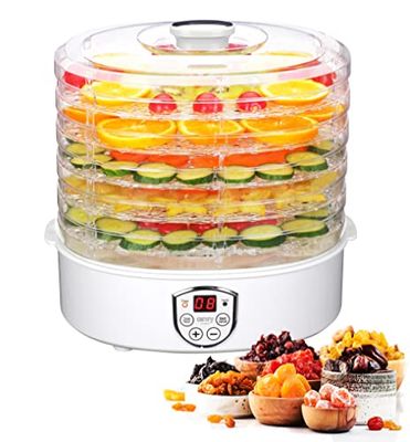 Camry CR 6659 - Essiccatore per alimenti, 550 W, Disidratatore alimentare Timer Temperatura regolabile Essiccatore Funghi Erbe Carne Frutta Verdura