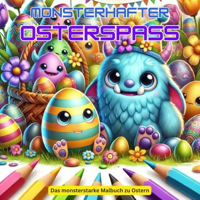 Monsterhafter Osterspaß-Das monsterhafte Ausmalbuch zu Ostern: Ostern Malbuch Kinder, geeignet für Buntstifte, Kreatives Ausmalbuch Ostern, Niedliche ... Kinder,Malbuch für Jungen & Mädchen