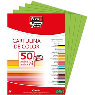 Fixo Paper 11110327 Lot de 50 feuilles de papier cartonné A4 180 g Vert citron