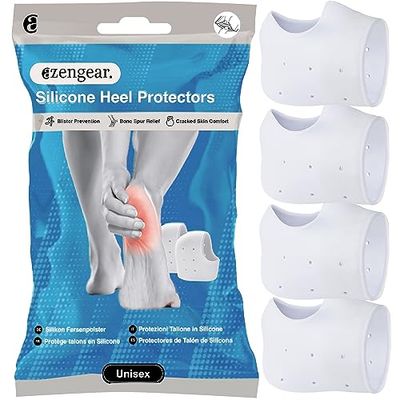 aZengear Protezioni per Tallone in Silicone (4 pezzi) per Scarpe | Prevenire Vesciche, Tacchi Screpolati | Coppe per Cuscino in Gel Morbido, Maniche Alla Caviglia, Cuscinetti per Uomini e Donne