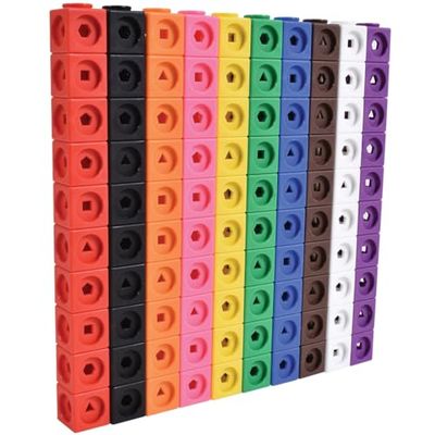 edx education 75166 Math Cubes - Set of 100 -Fidget Linking Cubes for Early Maths - Connecting Manipulative