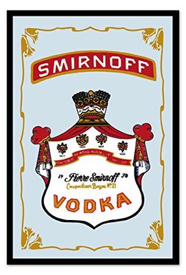 Close Up Smirnoff Vodka espelho / espelho de parede com moldura de plástico imitação de madeira