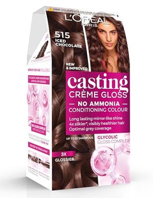 L'Oréal Paris Casting Crème Gloss, Semi-Permanent Hair Dye, Radiant & Natural Colour, Shade: Iced Chocolate 515
