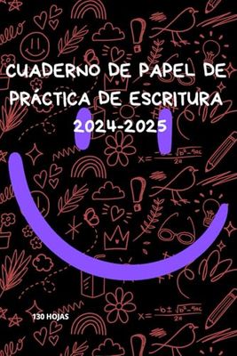 Cuaderno de papel de práctica de escritura: cuaderno de practicas 2024-2025 a rayas 130 hojas de 6x9