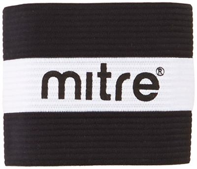 Mitre Men's Captain Arm Band, Black (Black/White), Small