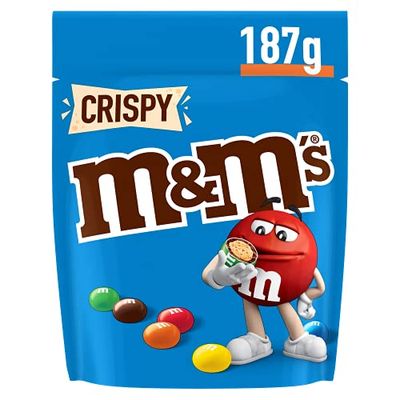 M&M'S CRISPY - Bonbons chocolat au lait et riz soufflé - Sachet de 187g