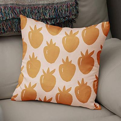 BonaMaison Fundas para Cojínes, Naranja y Blanco Roto Funda de Almohada Elegante y Suave para Decorativa Moderna Decoración del Hogar Habitación, 50x50 Cm - Diseñado y Fabricado en Turquía