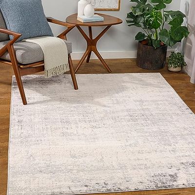Livabliss Utrecht Tappeto Salotto Moderno Astratto Tappeto Soggiorno, Camera da Letto, Pranzo Moderni Tappeti Effetto Marmo, Morbido e Pelo Corto, Ampio 160x215 cm, Avorio, Grigio