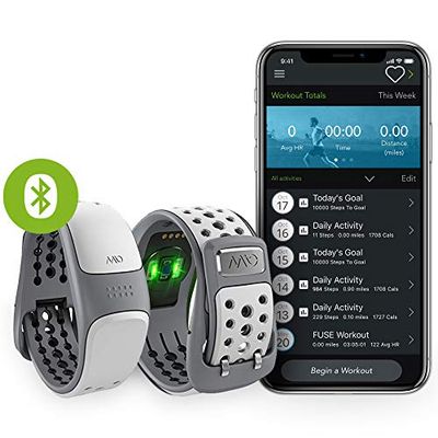 MIO Alpha Pulsarmband Link Mio Pulsera de Ritmo cardíaco Continuo Funciona con aplicación de Fitness para iPhone 4S/5/5S/5C-Artic, pequeño/Mediano, Unisex, Blanco, M