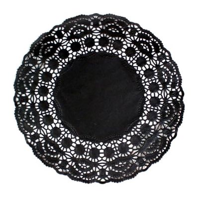 Garcia de Pou Ronde Doilies, 9 cm, Papier, Zwart