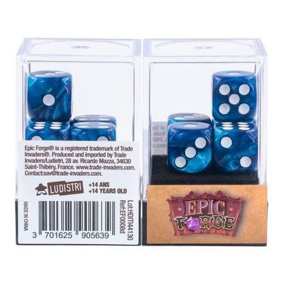 Epic Forge Lot de 5 Dés 6 Faces – Blue Pearl