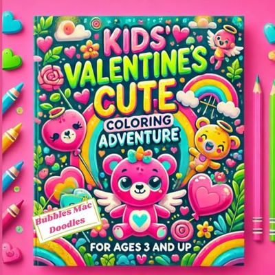 Kids Valentine's Cute Coloring Adventure: Easy fun and cute coloring pages that's perfect for your little ones of ages 3 and up.